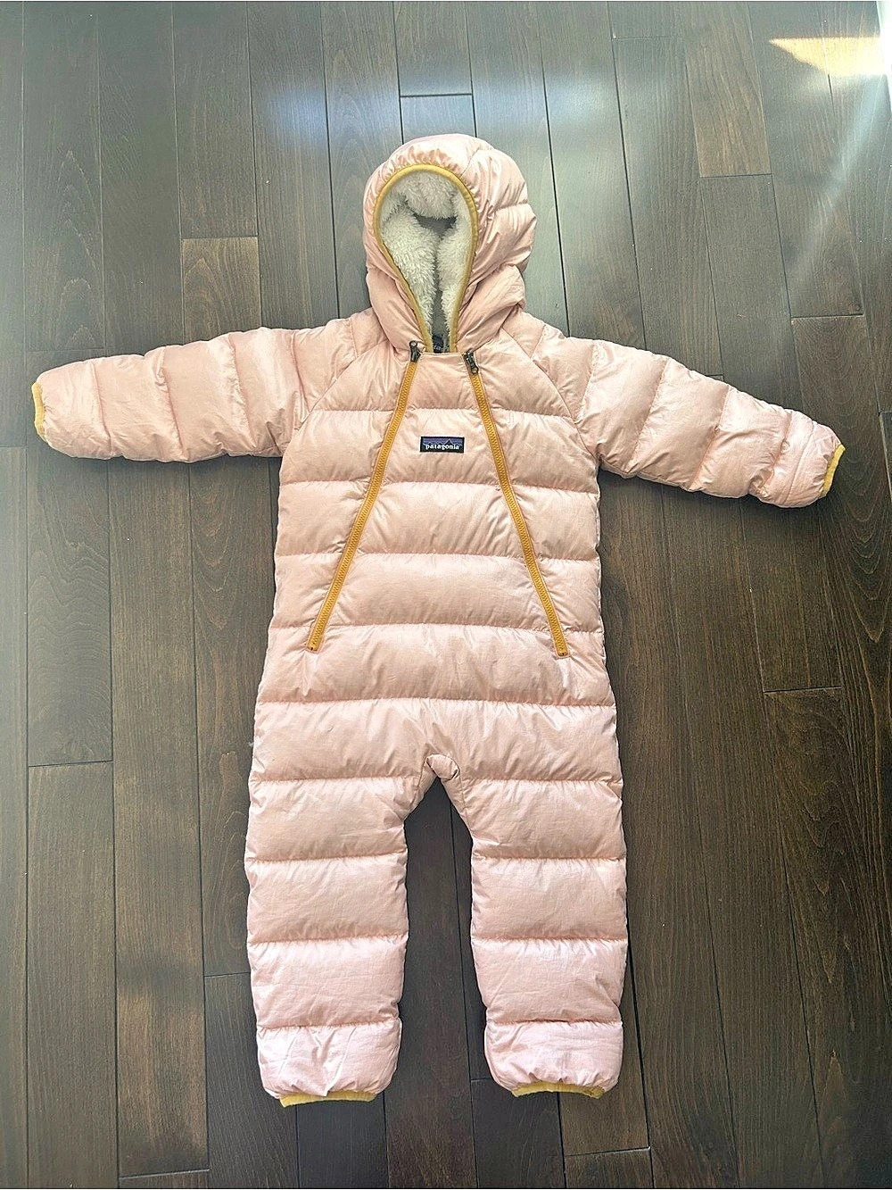 Patagonia Infant Hi-Loft Down Sweater Bunting Pink Baby 6-12M